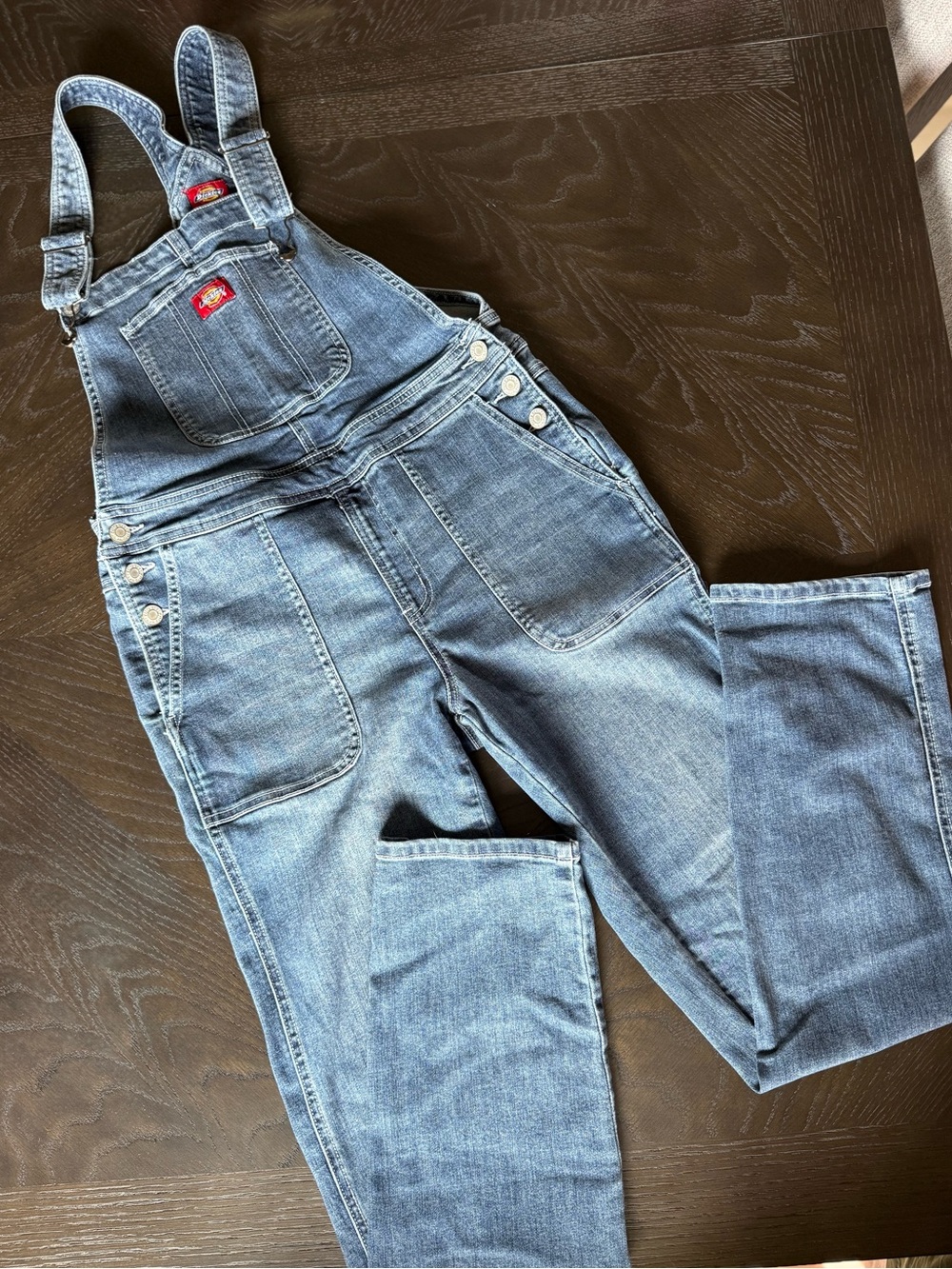 Dickies women’s Light Blue stretch Denim Overalls